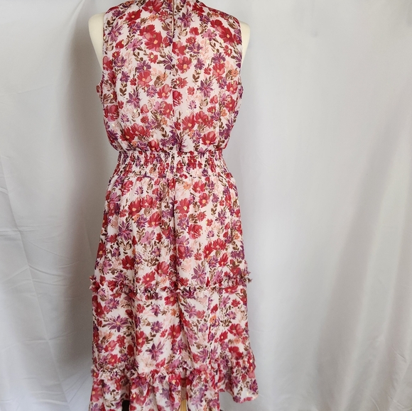 Floral Cottagecore Sundress Romantic Coquette Garden Party Smocked Waist Spring - Picture 10 of 14